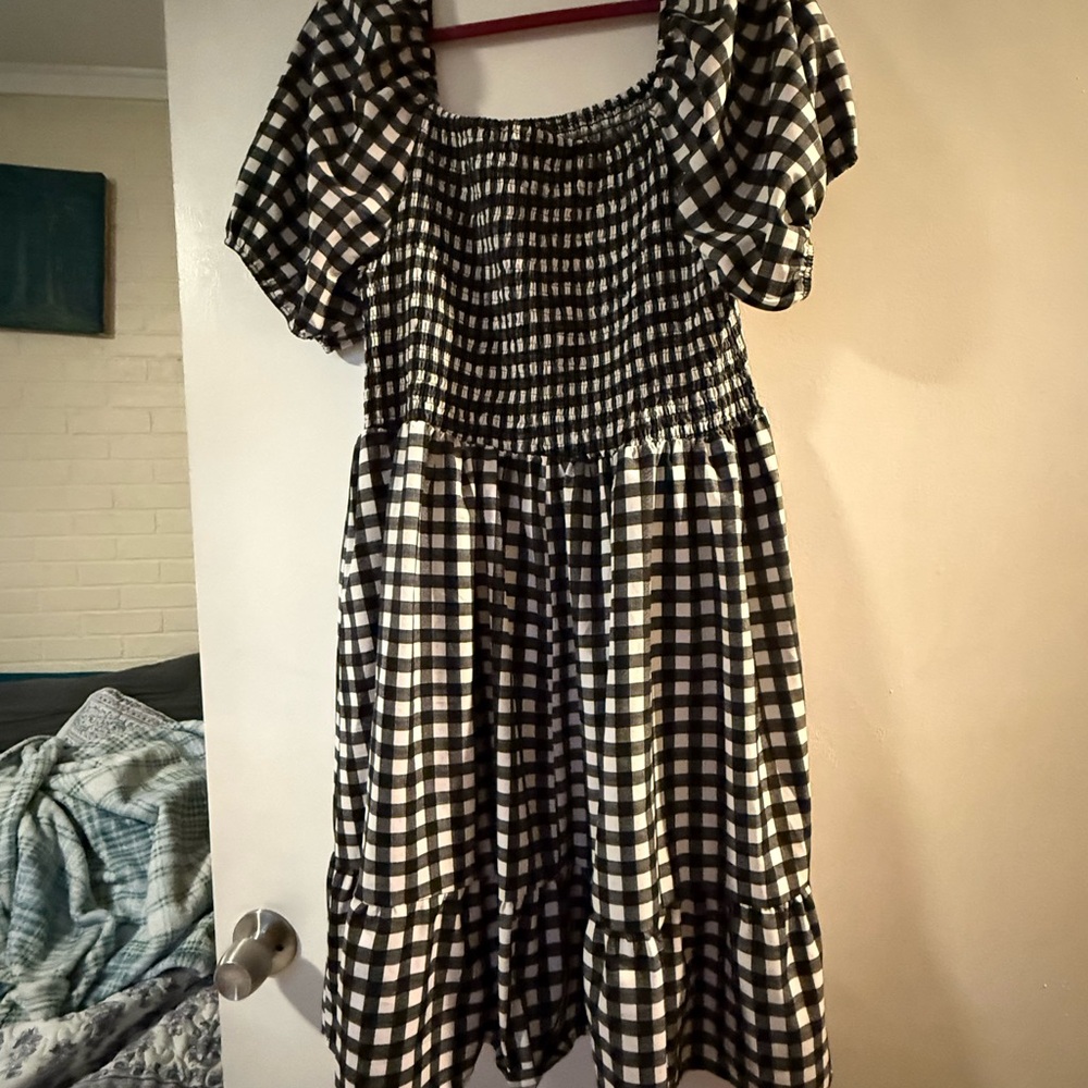 Amazon Black and White Checkered Dress
